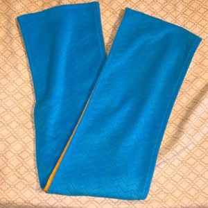 Blue and Yellow Coldwater Creek Fuzzy Reversible Scarf